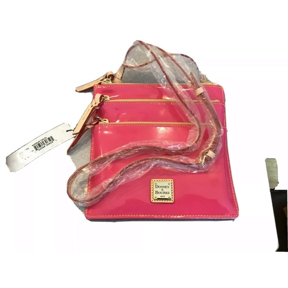 Dooney and Bourke patent leather 3 zipper crossove - Picture 3 of 6